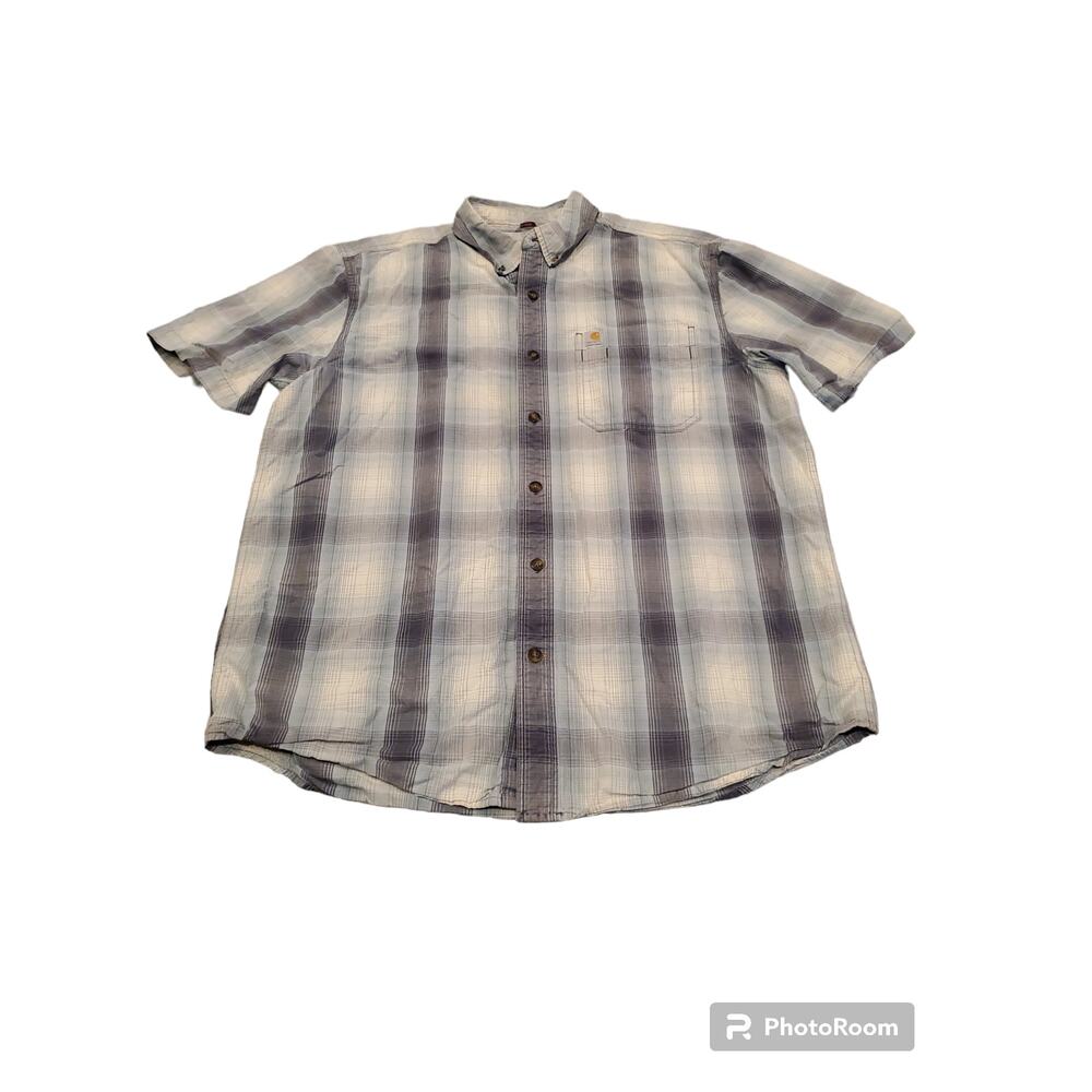 Mens Carhartt‎ button down short sleeve shirt SZ L